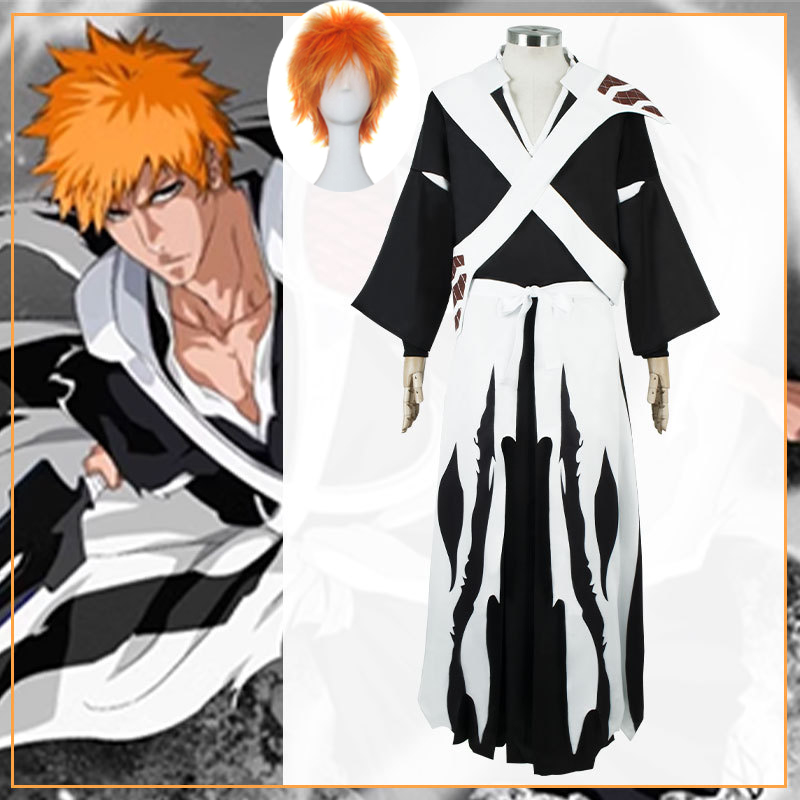 Men'S Kimono Accessories - Perruque de cosplay d'Ichigo Kurosaki de