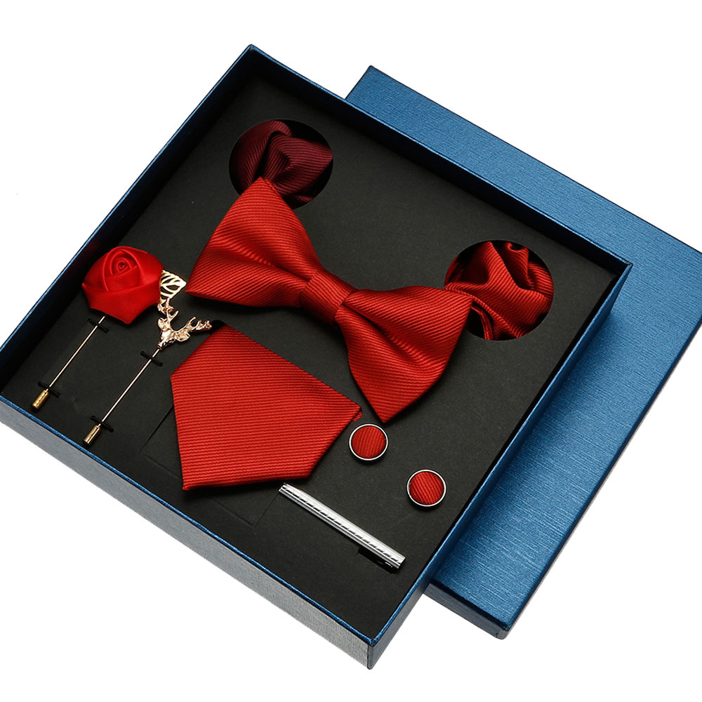 Neck Tie Set Box - Ensemble de cravates unies pour hommes,