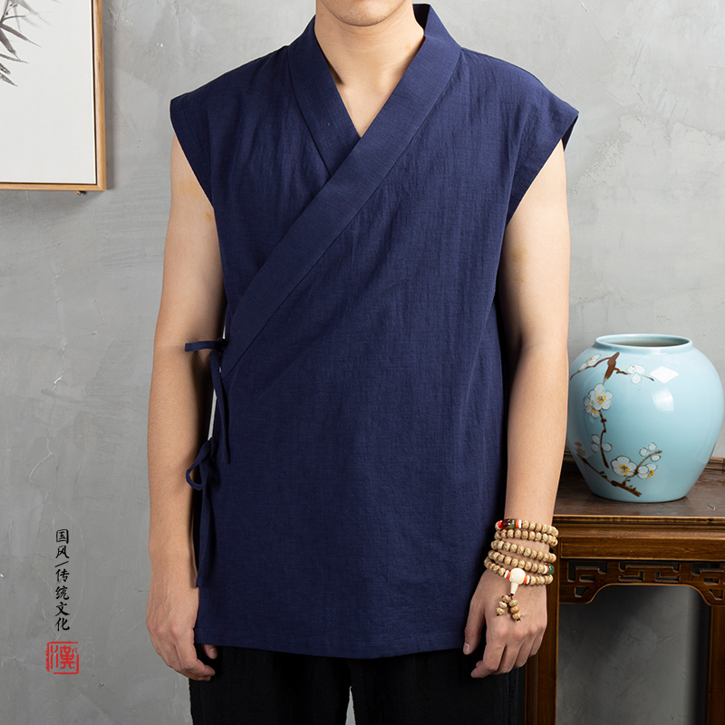 Veste sans manches en coton et - Men'S Kimono Accessories avis et prix