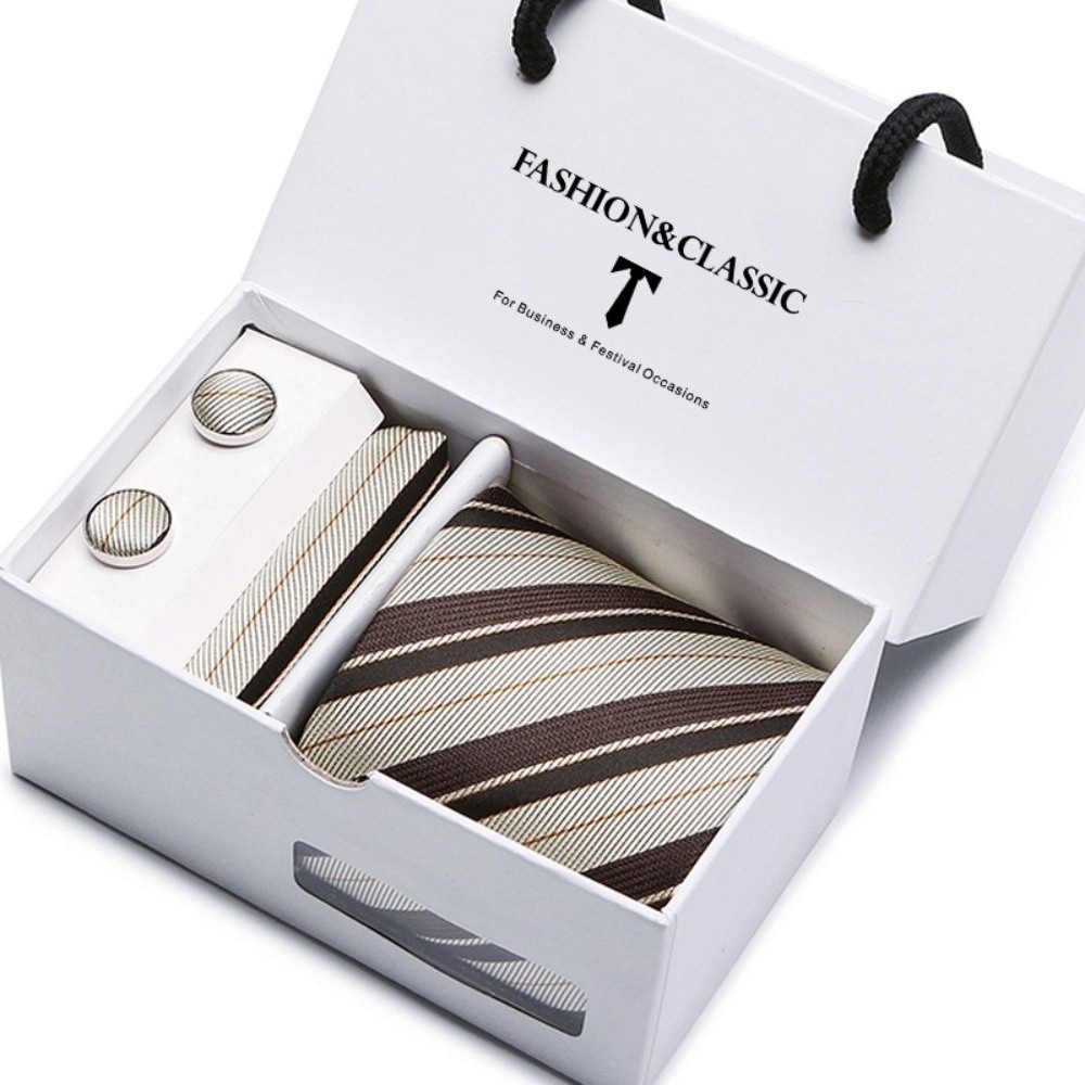 Cravate en soie jacquard tissé - Neck Tie Set Box avis et prix