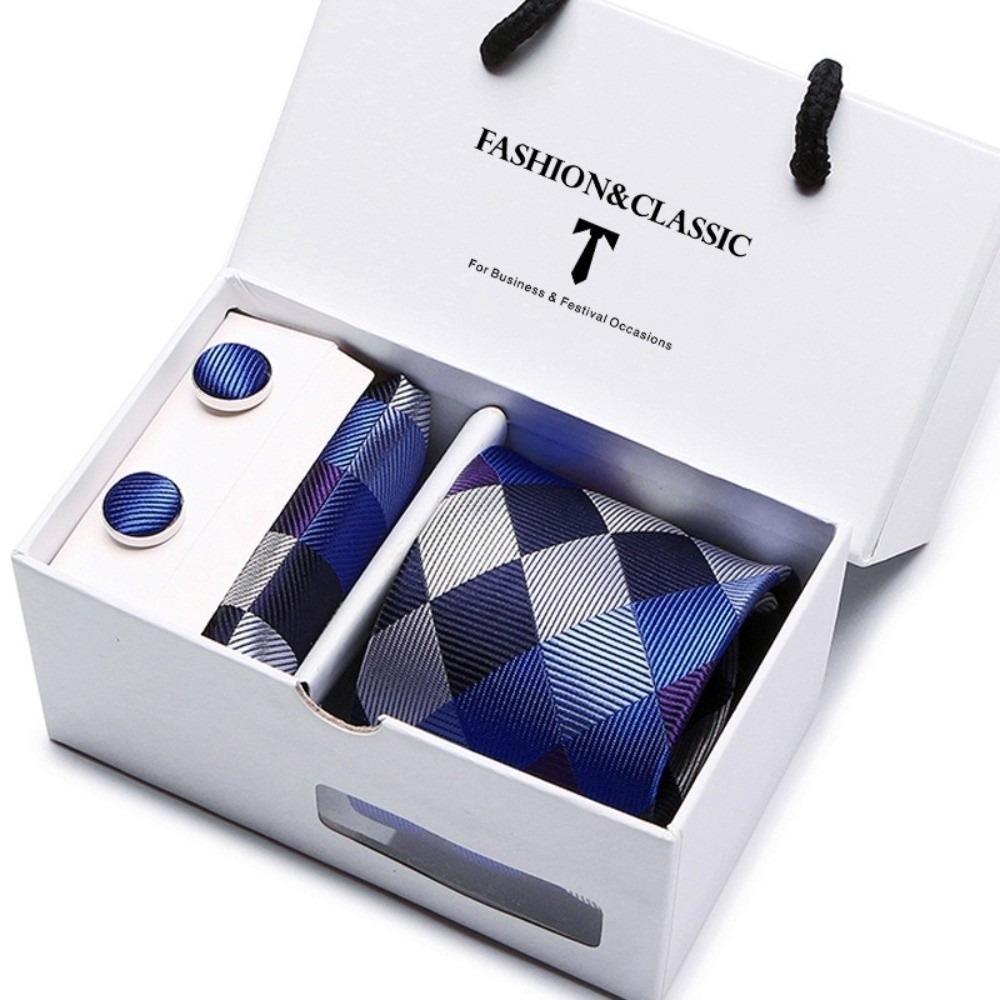 Cravate en soie jacquard tissé - Neck Tie Set Box avis et prix