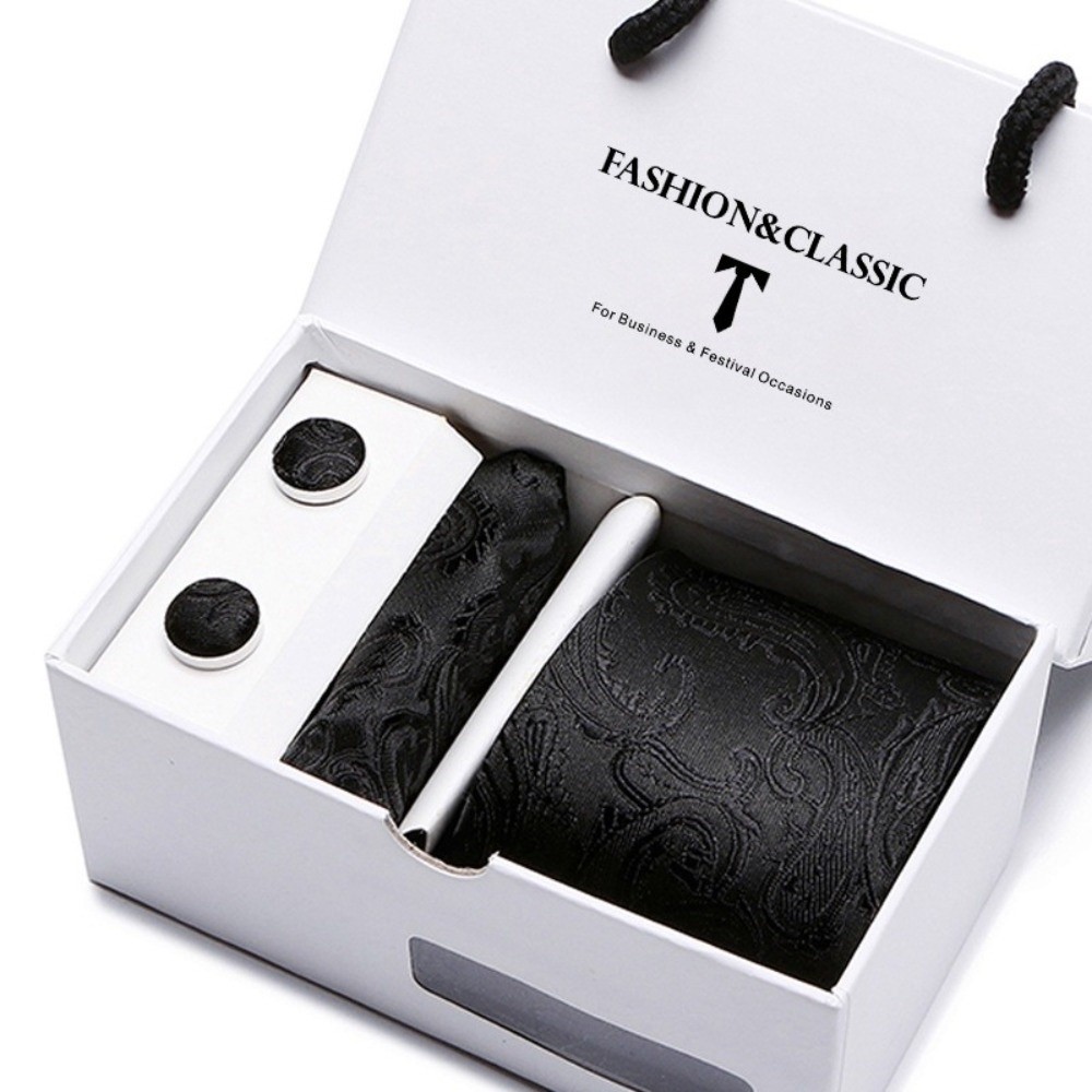 Cravate en soie jacquard tissé - Neck Tie Set Box avis et prix